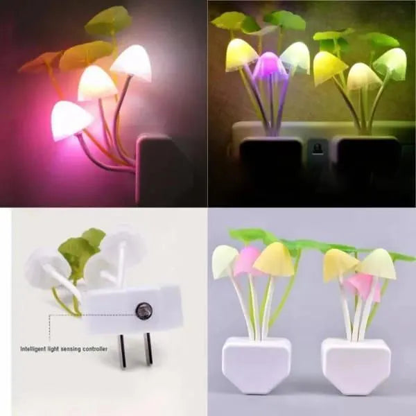Multicolor Mushroom Night Light USB Type-C Charging