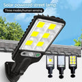 Solar Motion Sensor Street Lamp Black Rechargeable