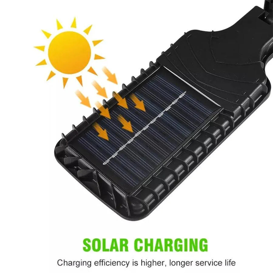 Solar Motion Sensor Street Lamp Black Rechargeable