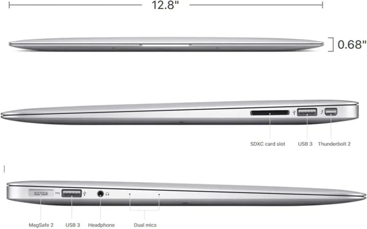 Mac Book Air 13.3" (A1466 - 2017) - Intel Core i5 1.8GHz | 8GB RAM 256GB SSD | Silver Edition | 1 Year Warranty - K-Mall Laptop Store