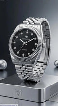 Men's Stainless Steel Chain Watch Black Dial