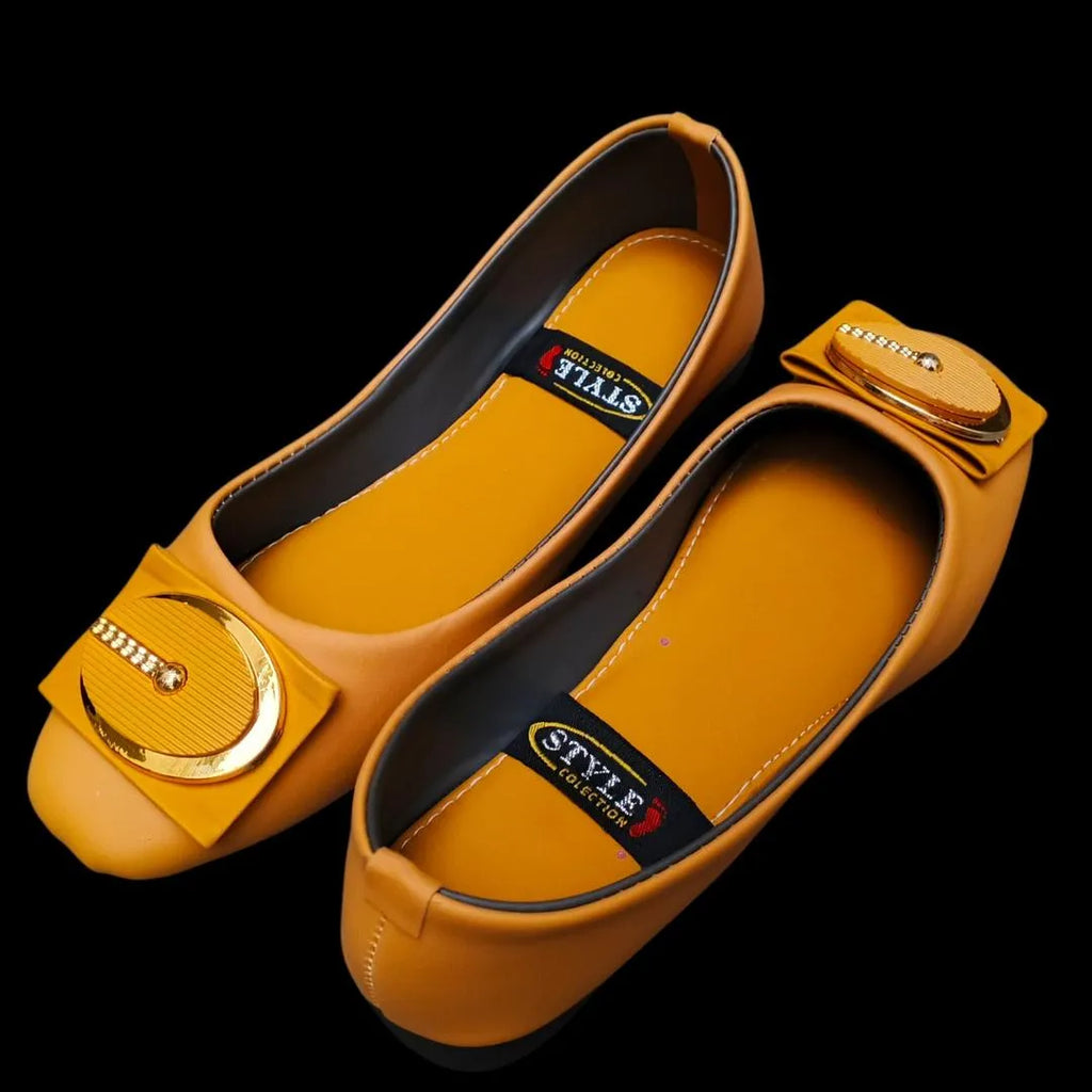 Women's Yellow Synthetic Leather Fancy Pumps