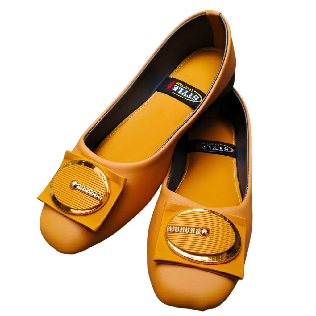 Women's Yellow Synthetic Leather Fancy Pumps