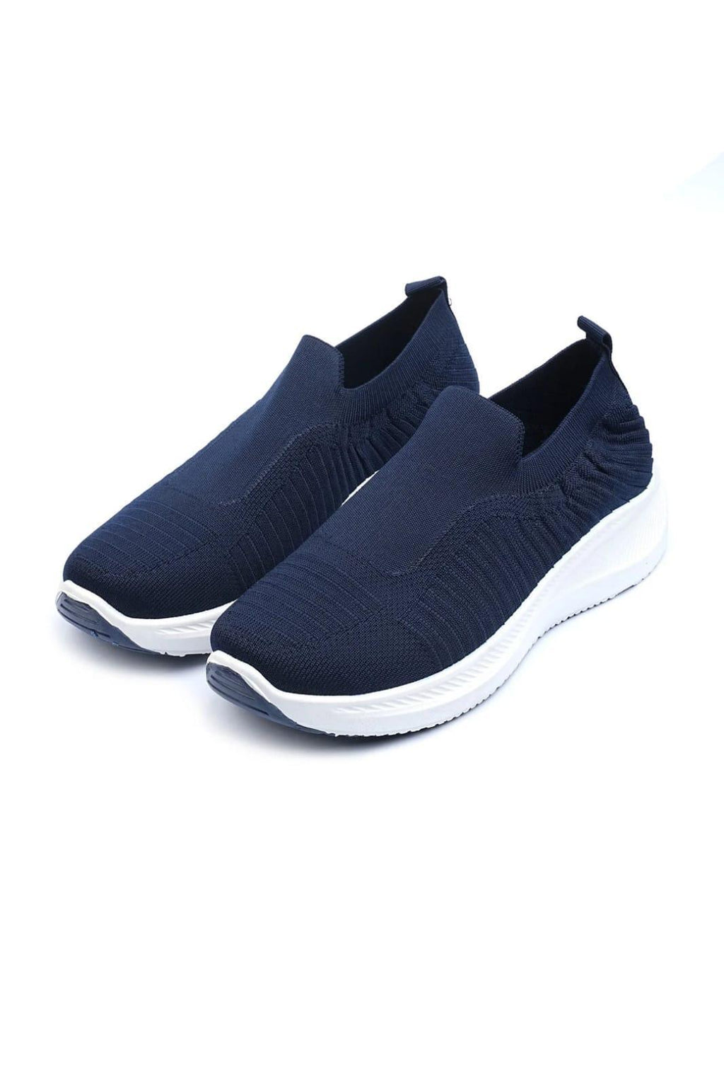 Men's Blue Knit Slip-On Walking Shoes