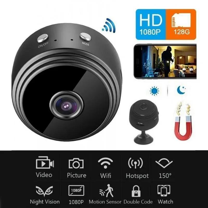 Mini Wifi Baby Monitor Camera Black 1080P Night Vision