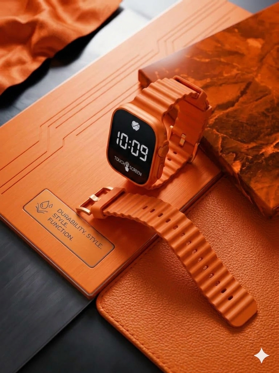 Unisex Digital Watch Black 100m Waterproof