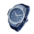 Men's Stainless Steel Skeleton Watch Black Silver 38mm
