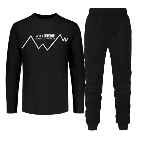 FashionPoint - Will Class Jeans To Fashion 2 Piece Unique Desighn and Print Round Neck Full Sleeves Tshirt and Trouser For Men