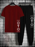 Watch Out Aim Cotton Jersey Half Sleeves O Neck Short Sleeves Summer Round Neck Casual T Shirt & Trouser Sweat Pants Premium Track Suit For Men & Boys - Black White Yellow Colors T-Shirts Tracksuit