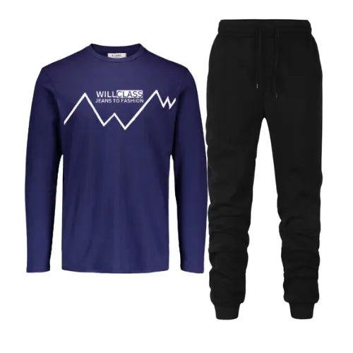 FashionPoint - Will Class Jeans To Fashion 2 Piece Unique Desighn and Print Round Neck Full Sleeves Tshirt and Trouser For Men
