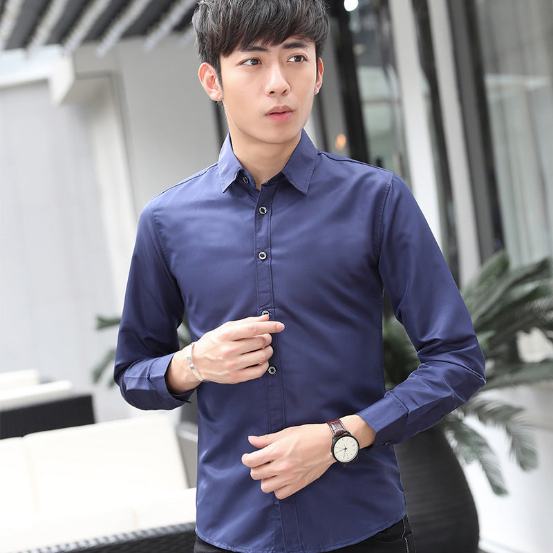 Men Slim Fit Black Long Sleeve Shirt NewMen Slim Fit Black Long Sleeve Shirt New