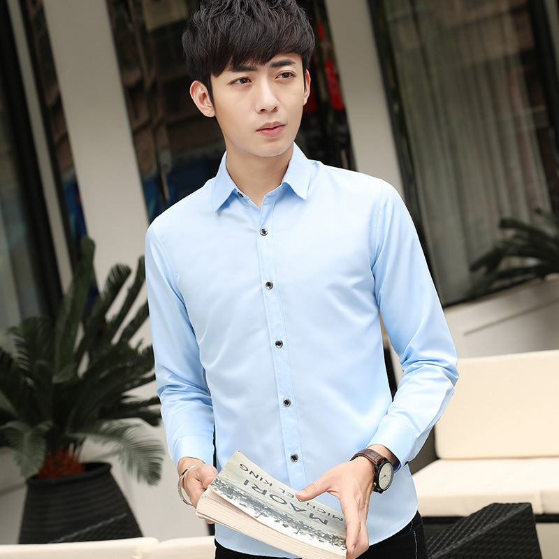 Men Slim Fit Black Long Sleeve Shirt NewMen Slim Fit Black Long Sleeve Shirt New